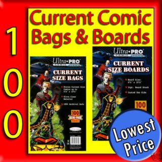 100 CURRENT SIZE COMIC STORAGE BAGS & BOARDS ACID FREE