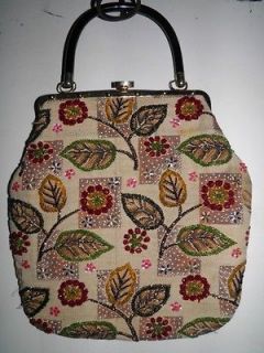 Vintage 50s  60s Beaded Embroidered Hand Bag