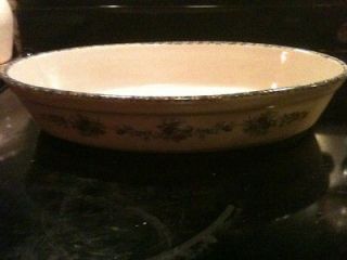   AND GARDEN PARTY FLORAL POTTERY 2 QUART OVAL BAKING DISH STONEWARE