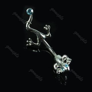 1PCS Gecko Lizard Stainless Navel Belly Bar Ring Button Body Jewelry