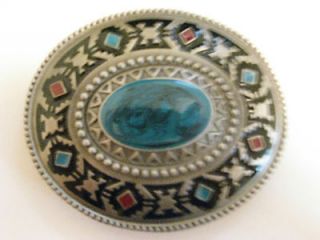 Bergamot Pewter Belt Buckle Vintage 1999 Native American Southwest 