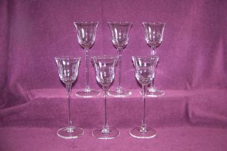 Toscany set of 6 crystal liqueur clear glass cordials bell shape