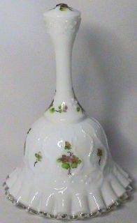   CREST SPANISH LACE HAND PAINTED VIOLETS SNOW BELL SIGNED FLEMING