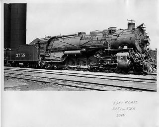 Atchison, Topeka & Santa Fe # 3758 Vintage Black & White Photo