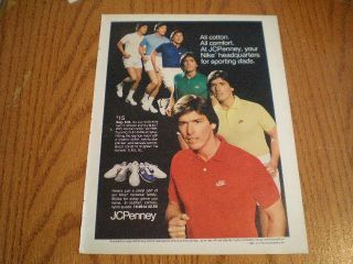 1982  Nike Athletic Shirts Mens Tennis Shoes Shoe Ad