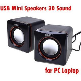 USB 2.0 Mini Black Speakers for PC Laptop Notebook Compueter /MP4
