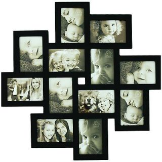 12 Opening Wood Black Wall Collage Photo Picture Frame Home Decor Art 