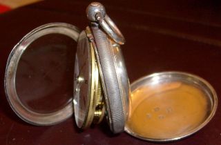 ANTIQUE SILVER J.G. GRAVES SHEFFIELD SWING OUT MOVEMENT POCKET WATCH 