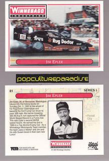   EPLER Rug Doctor Oldsmobile Funny Car WINNEBAGO RV 1994 TRADING CARD