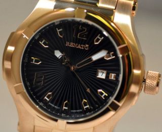 New Renato Mens T Rex GEN II 2824 Swiss ETA Automatic Rose Gold Watch