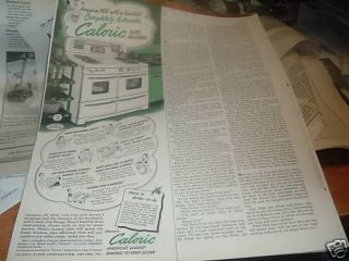1952 Caloric Gas Stove Range automatic ad MAKE OFFER