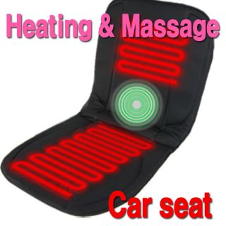 New 12V Heated Massage CarSeat Velvet Cushion Warmer NR
