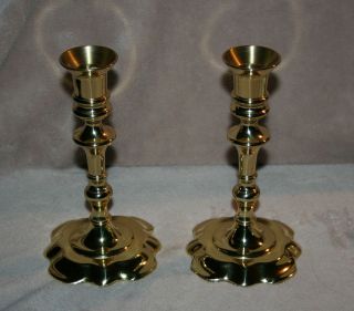 Baldwin Deerfield Collection Brass Pair of Candlestick Candle Holders 