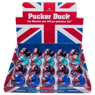   Plucker Ducks Union Jack Lip Balm Lip Gloss x16 With Display Stand