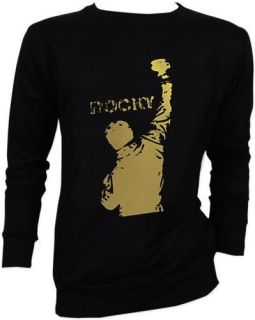 Gold Rocky Balboa 70s Vtg Retro Sweater Jacket S,M,L