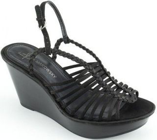 MAKOWSKY Women Shoes Willow Wedge Sandal 8 Black FREE SHIPP8ING 