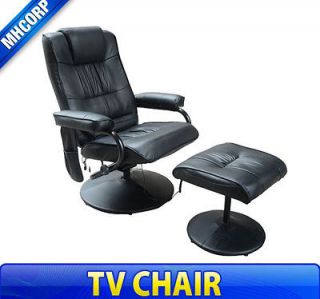   Professional TV Office Massage Chair Soft Seat with Ottoman Black