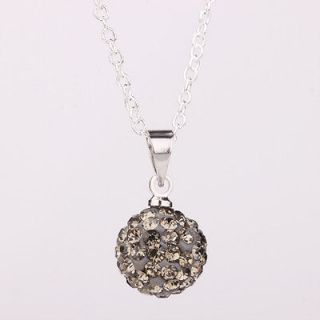   Special Price Crystal 10mm Disco Ball Pendant Silver Chains Necklace