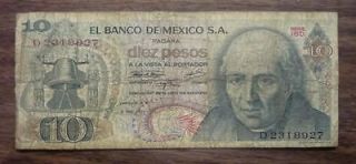  Circulated Diez Pesos $10 Banco De Mexico SA 1BD Series D2318927 12