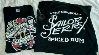 Sailor Jerry Rum T Shirt L Tattoo Bandana Dog Tags Lot Liquor
