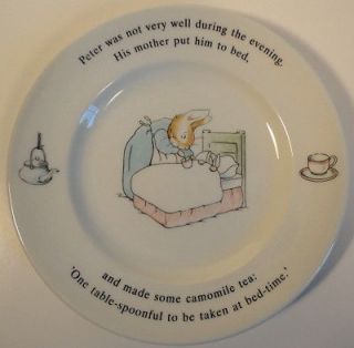 Peter Rabbit Wedgwood 7 Plate Mama Tucking Peter Bed