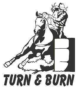 Barrel Racing Decal Turn & Burn Western Sticker 6