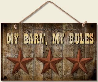 41 188 MY BARN, MY RULES WOOD SIGN WILDLIFE WOODEN SIGNS W/FREE 