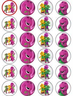 24 x BARNEY & FRIENDS EDIBLE RICE PAPER CAKE TOPPERS