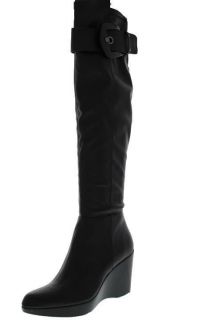 Bandolino NEW Broady Black Embellished Wedge Knee High Boots Shoes 5.5 