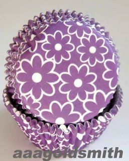 48pcs purple flower muffin baking cups cupcake liners cases