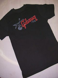 Gibson Les Paul and flying V classic guitar t shirt new Black  S 