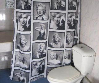   Marilyn Monroe Waterproof Fabric Shower Curtain rings hook Bath Set