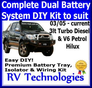 TOYOTA HILUX DUAL BATTERY SYSTEM KIT INCL TRAY & WIRING V6 & TURBO 