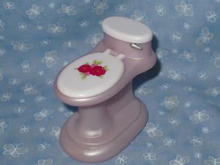   Doll Size Toilet Commode Bathroom Furniture Accessory DREAM HOUSE Pink