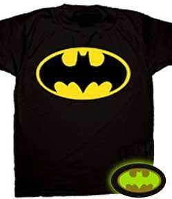 Batman Glow in the Dark Logo Black Costume T Shirt In Stock Ready to 