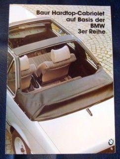 BMW BAUR HARDTOP Cabriolet 3 Series Sales Brochure c1979 GERMAN