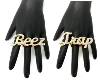NEW ICED OUT NICKI MINAJ BEEZ IN THE TRAP STRETCH BAND RING MR30/31