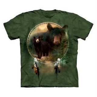 Black Bear Shield Adult T Shirt Native American Design by The Mountain