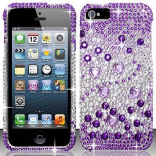 Purple Beats Bling Hard Snap On Cover Case for Apple iPhone 5 6th GEN 
