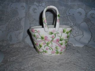 Style Eyes by Baum Bros Purse Shaped Vase w Pink Roses