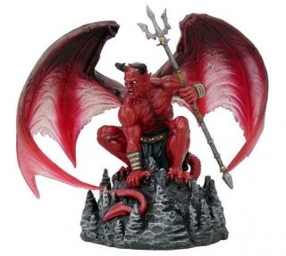 Tom Woods Fantasy Red Shadow Demon Statue Devil Lucifer Figurine Hell 