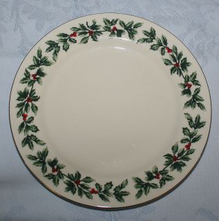   Holly Red Berries Cream Salad Plate Baum Bros Formalities Gold Trim