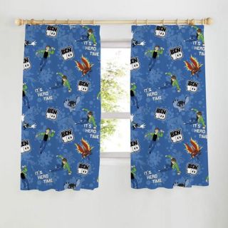   72 DROP INCHES BEN 10 UNIVERSE BEDROOM CURTAINS BOYS BLUE / NAVY