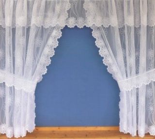 Delicate Daisy White Net Curtain Window Set ***FREE P&P***