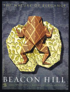 2006 Beacon Hill Furniture Fabric Origami Frog Print Ad