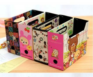 San X Rilakkuma Bear & Strawberry DIY Small Storage Box bag Pen Holder 