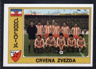 PANINI EURO FOOTBALL 1976/77 CRVENA ZVEZDA No.156 EX
