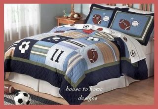 ALL STATE 7pc Queen QUILT SHEETS BED SET   BOYS TEEN SPORTS FOOTBALL 