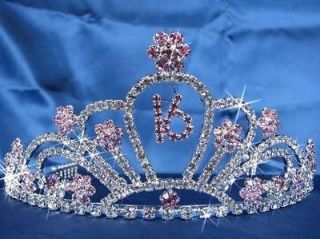 Sweet 16 Birthday Princess Party Prom Crown Crystal Tiara 5208S7