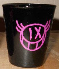 BELVEDERE IX ONE X 1X VODKA DRINKING SHOT GLASS GRAFFITI ARTIST 